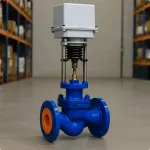 Клапан регулирующий с электроприводом муфтовый латунный CIM 680 Ду20 Ру16 трёхходовой